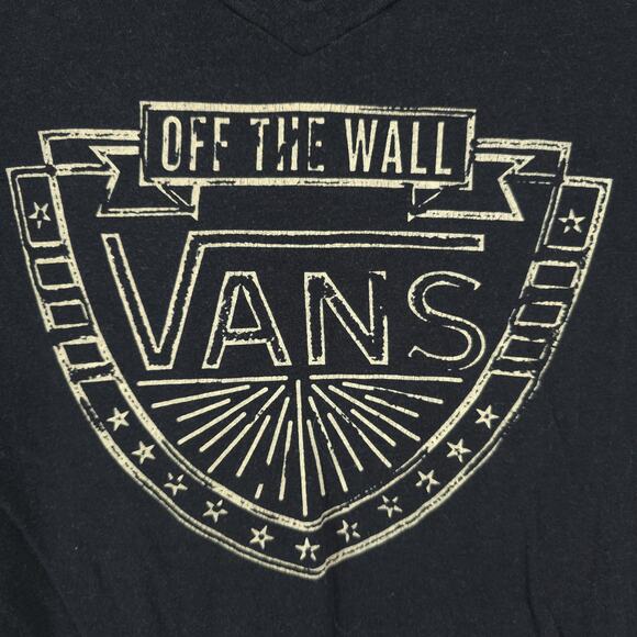 Vans off the Wall Stretch Black Skater Essential Classic Emblem Logo Graphic-T M - Picture 4 of 9